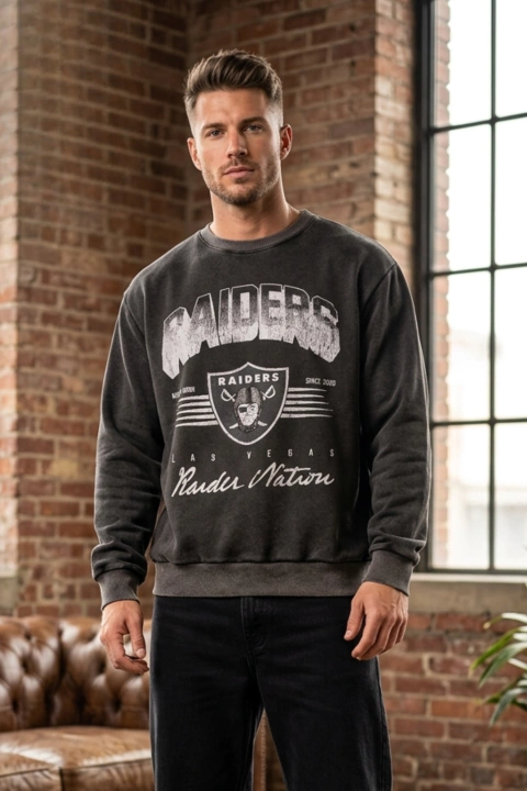 Buzo Estampado Oversize frizado Lavado