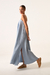 Vestido Celine Linho Celeste - Vanessa Tobler