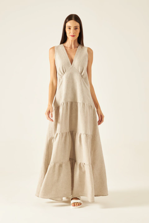 Vestido Óreo Linho Cachi