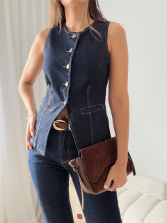 CHALECO DENIM MANGO - comprar online