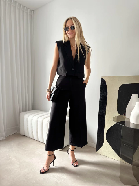 PANTALON CROP LINO ASIA - comprar online