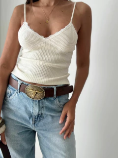 MUSCULOSA TEJIDA PUNTILLA - comprar online