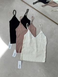 MUSCULOSA TEJIDA PUNTILLA - tienda online