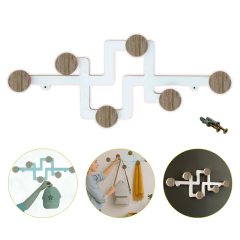 Perchero De Pared Escandinavo Nordico Blanco Roble - comprar online