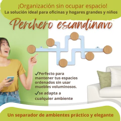 Perchero De Pared Escandinavo Nordico Blanco Paraiso en internet