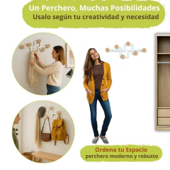 Perchero De Pared Escandinavo Nordico Blanco Paraiso - Rohr Muebles paneles decorativos Separador de Ambientes
