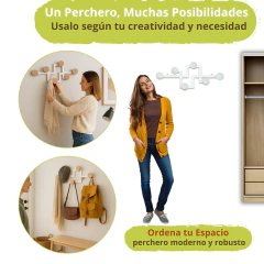 Perchero De Pared Escandinavo Nordico Blanco - Rohr Muebles paneles decorativos Separador de Ambientes