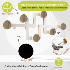 Perchero De Pared Escandinavo Nordico Blanco Negro - tienda online