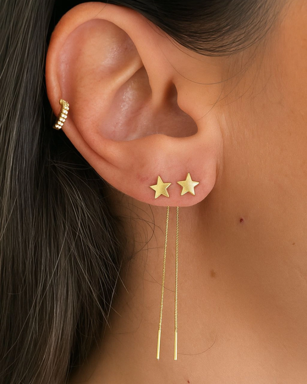 Brinco Fio de Ouro Estrela