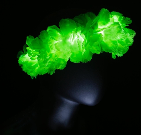 VINCHA HAWAIANA FLUO CON LED X 10 UNIDADES