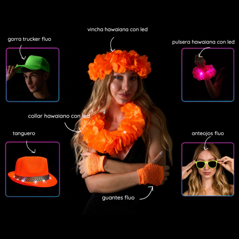 COMBO PARTY FLUO X 100 PERSONAS