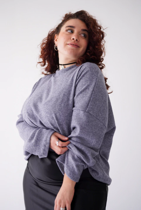 Sweater Aura Gris Melange - comprar online