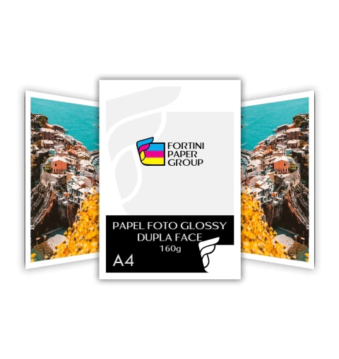 Papel Fotografico Dupla Face Glossy Brilho 160g A4 20 Folhas para Jato de Tinta - comprar online