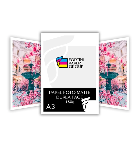 Papel Fotografico 180g A3 Matte Fosco Dupla Face 100 Folhas Premium para Jato de Tinta