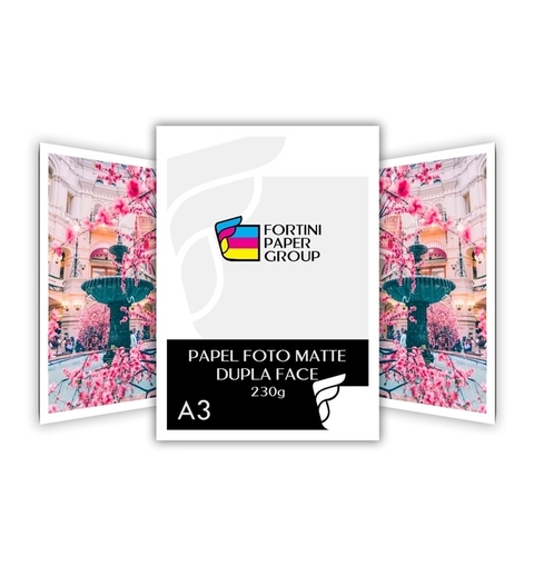 Papel Fotografico 230g A3 Matte Fosco Dupla Face 500 Folhas Premium para Jato de Tinta