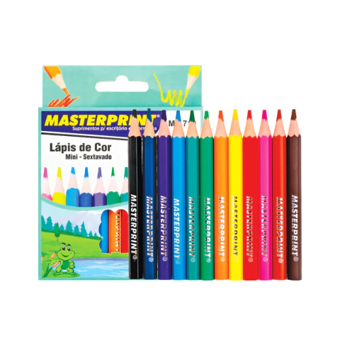 Mini Lápis de Cor Sextavado Masterprint - 12 cores - comprar online