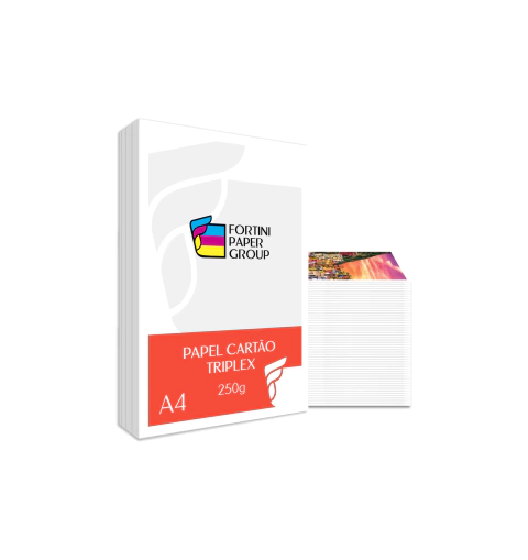 Papel Cartão Triplex Branco C1S 250g A4 200 folhas - comprar online