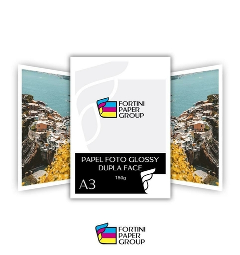 Papel Fotografico Dupla Face Glossy Brilho 180g A3 250 Folhas para Jato de Tinta - comprar online