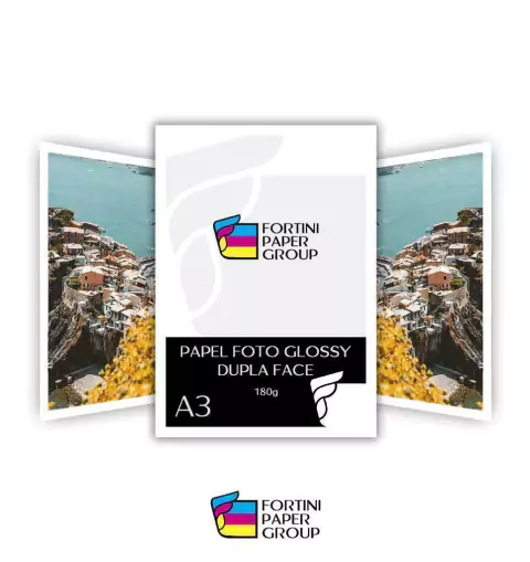 Papel Fotografico Dupla Face Glossy Brilho 180g A3 20 Folhas para Jato de Tinta - comprar online