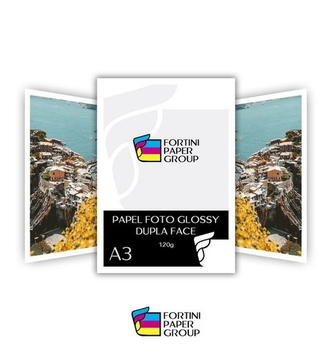 50 Folhas Papel Fotográfico A3 120g Glossy Brilho Dupla Face a prova dágua para Jato de Tinta