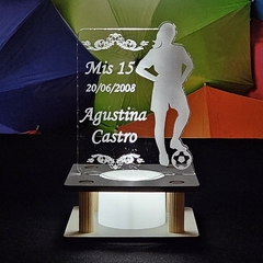 Pack x 15 Souvenir luminoso Niña Futbol