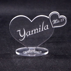 SOUVENIR CORAZON Y NOMBRE PACK X 10