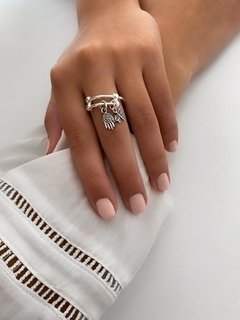 ANILLO CON DIJES LIBÉLULA-MANITO PLATA 925 (ANL41)
