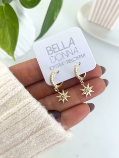 Aros argollitas con estrella colgante (Cod ARD 106)