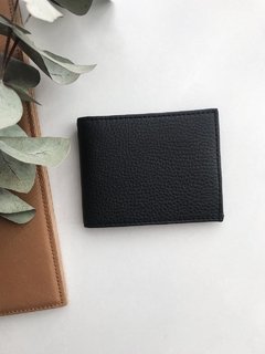 Billetera de Cuero Graneado Negro - comprar online