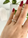 ANILLO TRES INICIALES MINI EN PLATA Y ORO