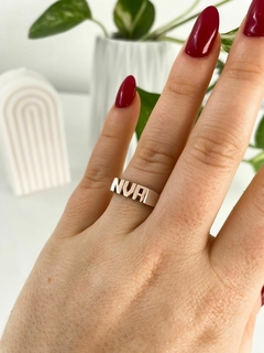 ANILLO TRES INICIALES MINI EN PLATA Y ORO