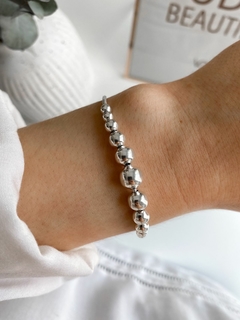 PU015 - Pulsera cola de ratón con bolitas en degrade