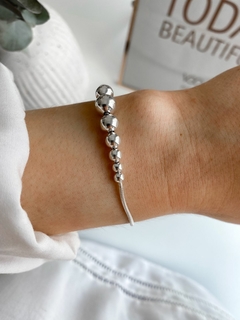 PU015 - Pulsera cola de ratón con bolitas en degrade - comprar online