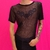 Mesh manga corta full black
