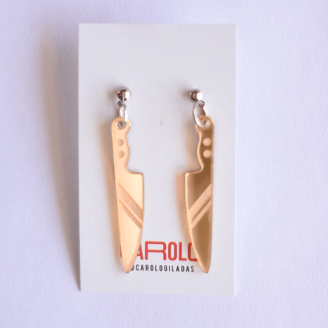 Cutucuchillos dorados - acero (par)