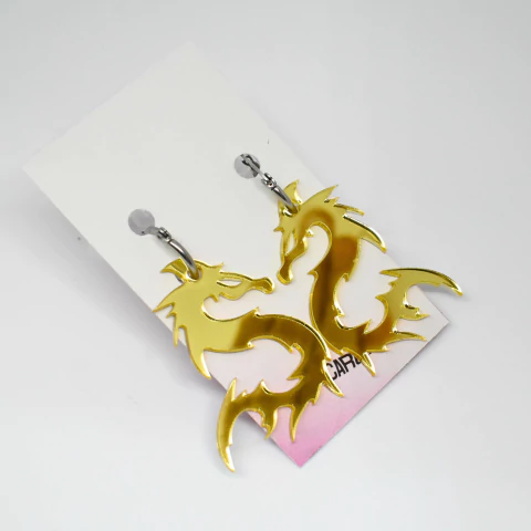 Dragon dorados - acero quirúrgico (par)