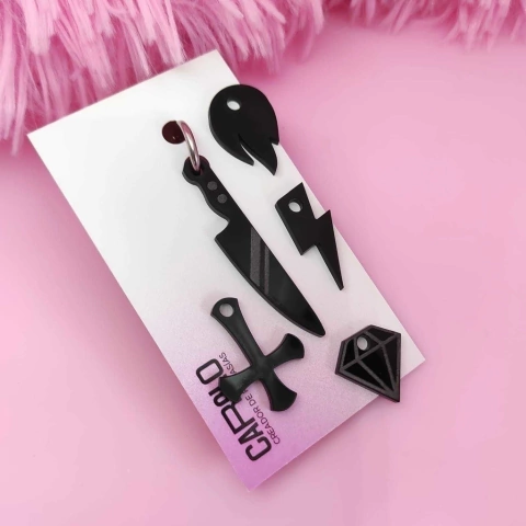 starter pack - dijes intercambiables - acero quirúrgico (solitarios)