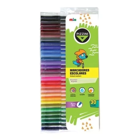 Marcadores escolares Pizzini x30