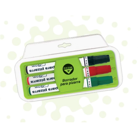 Borrador Pizzini para pizarra con 3 marcadores - comprar online