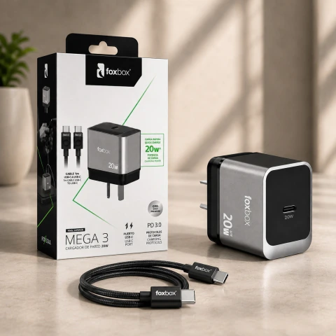 Cargador De Pared Foxbox Tipo C 20w Mega 3