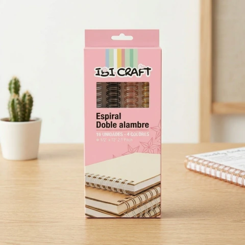 Espiral Doble Alambre Ibi Craft 4 Colores 12" 1/2"