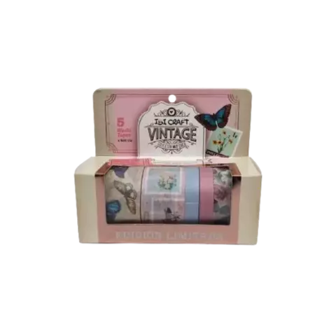 Washi tape Vintage Ibi Craft Blister x5 4mts c/u