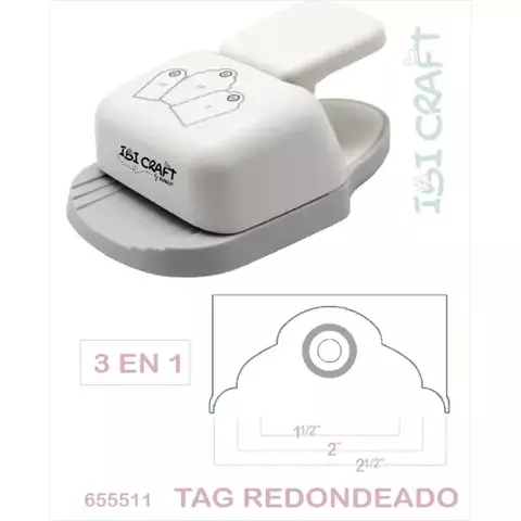 Perforadora ibi Craft para Tag regulable redondeado x3 medidas