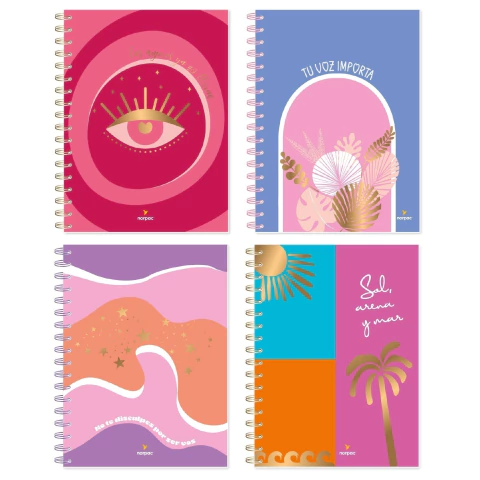 Cuaderno A4 Norpac Tapa Dura Rayado 140H Linea Femme