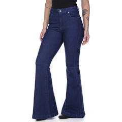 CALÇA JEANS LYCRA FEM ALTA TRUMPET FLARE - WF2103