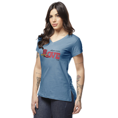 T-SHIRT DECOTE V FEMININA SLIM P/GG - WF58558