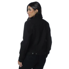 JAQUETA JEANS FEM C/COL E GOLA PELO P/GG - WF7055 - comprar online