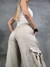 Pantalón Lino Cargo Bege - comprar online