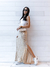 Maxi Falda Lentejuelas Beige - comprar online