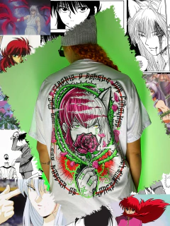CAMISETA RAPOSA E ROSAS BRANCA